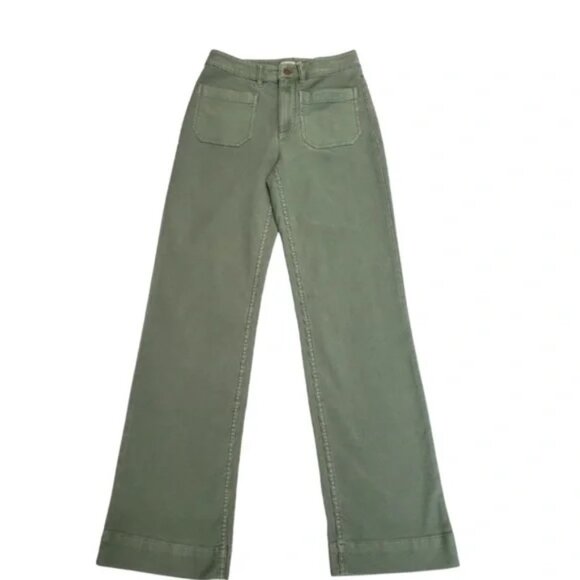 Faherty Stretch Terry Wide Leg Pant, Sea Spray Green - Picture 2 of 7
